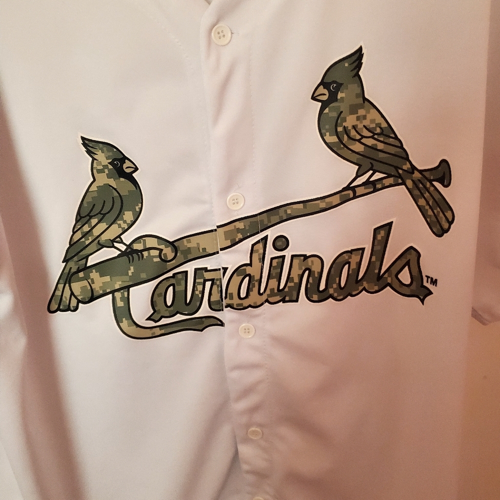 Cardinals White Button-Up Shirt, Jersey Type